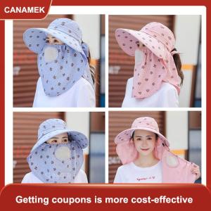 【CANAMEK】 Nữ mùa hè Sun hat UV bảo vệ đi xe đạp lớn vành hat với cổ Flap khăn choàng mũ ngoài trời bảo vệ có thể tháo rời mặt lưới thoáng khí cap