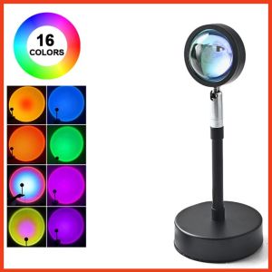 Đèn Cầu Vồng LED RGB Có Điều Khiển 16 Màu 5W Góc Chiếu Điều Chỉnh Vật Liệu ABS - Hiệu Ứng Sunset Lamp Cho Sống Ảo