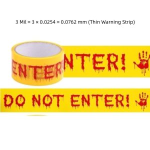 COLORF Blood Splatter Design Halloween Horror Caution Tape Bright Yellow Red Drip Barrier Tape Creepy Durable Blood Hand Print Warning Tape Party