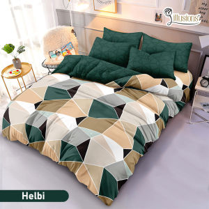 Live Flash Sale - Bedcover Set Illusions King 180x200 Tinggi 20cm Fitted - Motif Abstrak / Bunga / Geometri / Minimalis