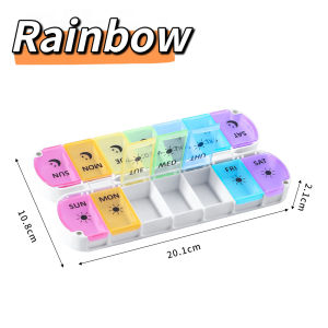 Flip Cover & PortableExtra Large Pill Organizer for Travel Weekly XL Pill Box 7 Day XXL Pill Case AM&PM Medicine Box Oversize Daily Medicine Organizer for Vitamins