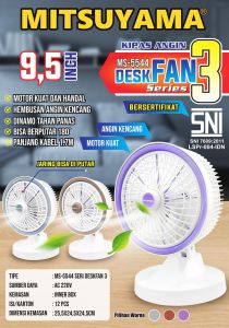 Kipas Angin Meja Mitsuyama 9.5inch  / 10inch MS-5544 Desk Fan seri D3D5  / KIPAS ANGIN MEJA / bisa kanan kiri / murah