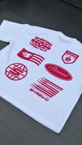 SHREWD “LOGOS” BOXY TEE  PREMIUM COTTON Menswear Streetwear Shirt Crew Neck Tshirt .C