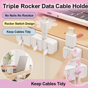 💝Triple Rocker Switch Data Cable Holder Storage Holder Wiring Clip Plug Hanger数据线固定器