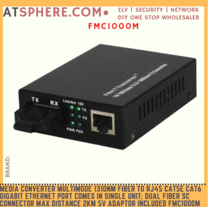 Fiber Converter Multimode Fiber Fiber to RJ45 Cat5e Cat6 Gigabit Fast Ethernet Converter Dual Fiber 2KM FMC1000M
