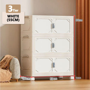 Little Carpenterr Multifunction Stackable Storage Cabinet Storage Box Foldable Organizer Rack Rak Penyimpanan Kabinet