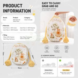 Multifunctional Baby Patting Pillow for 3-in-1 Anti-Spit Up Newborn Nursing Cushion Head-up Tummy Time Slope Pillows