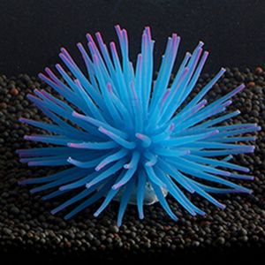 OUTOPEN 1Pcs Grass Decoration Fish Tank Aquarium Ornament Ornament Decor Coral Fish Silicone Artificial Coral Plant