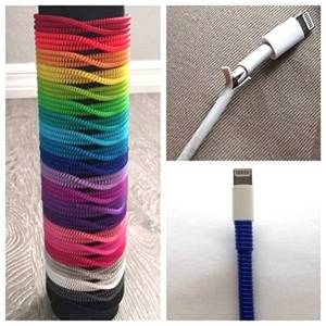 Pelindung Kabel Charger HP Aksesoris Handphone Spiral Warna Polos Per 3pcs Murah Praktis Anti Putus Fleksibel