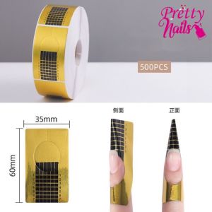 ฟอร์มต่อเล็บ ฟอร์มต่อเล็บอะคริลิค ฟอร์มต่อเล็บเจล 1ม้วน 500ชิ้น