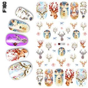 Sticker Dán Móng Tay Họa Tiết Hoạt Hình Công Chúa Ellsa / Gà Con Cute / Chú Gấu Bear / Tuần Lộc / Cánh Cụt Pingu / Nails sticker Series F513