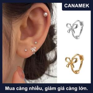 【CANAMEK】 1 cặp phong cách Hàn Quốc đơn giản Bowknot nhỏ Studs Bông tai thời trang tinh tế Bow ear Hoop cho phụ nữ tai trang sức phụ kiện