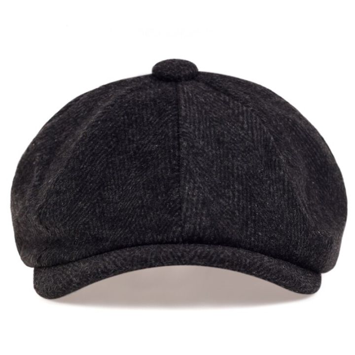 Unisex Tweed Newsboy Flat Cap - Octagonal Gatsby Beret Style, Parent-Child Sizes, Wool Blend, Hand Wash