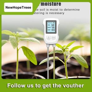 NewHopeTreee เครื่องวัดความชื้นในดินดิจิตอลแบบ3 in 1 เครื่องวัดค่า pH ความชื้นในดินพร้อมแบ็คไลท์เครื่องมือวัดพืชสำหรับสวนดอกไม้