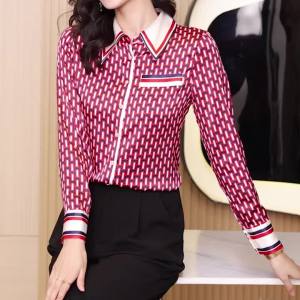 FANIECES S-4XL Ropa De Mujer Female Red Plaid Printed Blusas Shirt Button Casual Polo-Neck Blouse Spring Autumn Womens Clothing2026