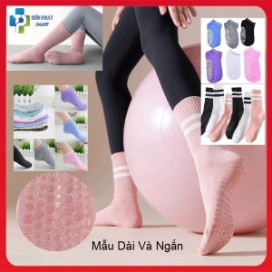 Tất nữ(DàiNgắn) tập Yoga Gym Pilates vớ chân nữ cổ lửng chất liệu cottonthoáng khí có gắn silicon chống trơn(1 Đôi)