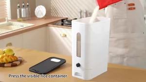 11/22 pound large capacity measuring cup rice dispenser moisture-proof sealed rice storage moisture-proof and insect proof one click design for rice beans flour andfood (11 Pounds)