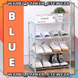 Stainless Steel 4 Layer Shoe Rack Stackable Storage Shoes Rak Multifunctional Mini Lightweight Shoe Rack Easy Assemble
