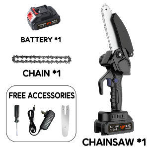 Japanese original cordless electric mini portable chainsaw 6-inch 36V handheld pruning shears chainsaw electric woodworking cutting pruning saw rechargeable lithium battery chain saw