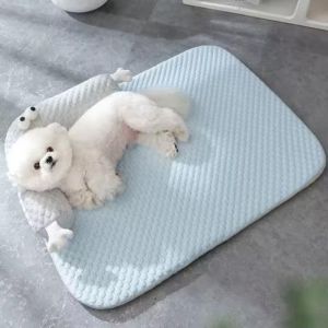 OUTOPEN Breathable Cooling Pet Sleep Mats Soft Smooth Anti-slip Dog Beds Pet Supplies Removable Pet Cooling Mat for Small and Medium Pets