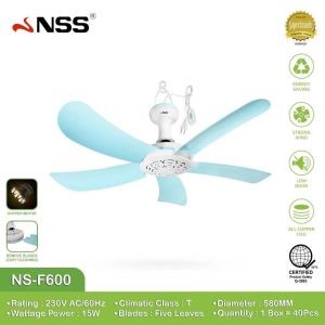 NSS Portable Ceiling fan 5 Blades blend Durable Hanging fan home office market outdoor pendant fan NS-F470