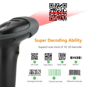 Eyoyo Wired 1D QR 2D barcode scanner handheld Extra Long USB Wired Bar Codes Reader CCD PDF417 Data Matrix Bar Code Image Automatic Scanning Work with Windows xp/7/8/10 Mac OS Linux