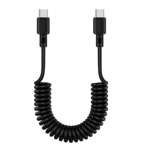 USB Type C Coiled Cable Fast Charge Retractables Data Transfer Cable for Phone 15 S21 and P60