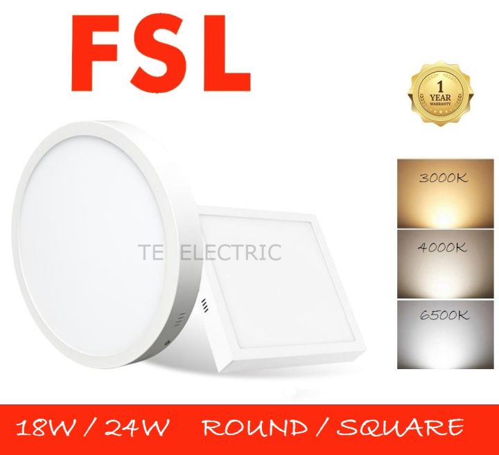 FSL 18W 24W LED SURFACE MOUNTED PANEL LIGHT ROUND SQUARE