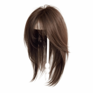 NBANLIKE Clip in Long Straight Layered Hair Hair Extension Synthetic Head Top Fake Hair Piece Replacement Block Fluffy Hair Toppers Wigs with Bangs Women