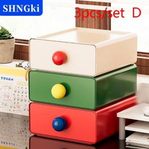 [COD] 🔥🔥🔥SHNGki Máy tính để bàn lưu trữ ngăn kéo Stackable kéo ra lưu trữ hộp màu tương phản ngăn kéo tổ chức văn phòng đồ lặt vặt văn phòng phẩm lưu trữ trường hợp