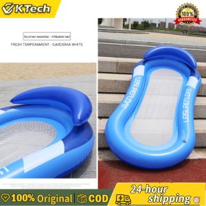Inflatable Floating Row Lounger Chair for Swimming Pool and Beach Parties - Comfortable Water Float in Bright Blue Color