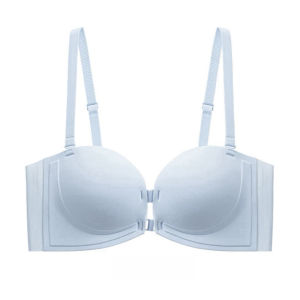 Hi.sweetie 🎀 [Ready Stock] Front Buckle Anti Slip Strapless Seamles Bra 2cm Thick Push Up Bra Invisible Wireless
