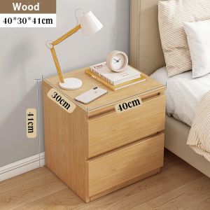 Simple Modern Bedside Table Bedside Cabinet with Cabinet 2 Drawers Home Wooden Furniture Decoration Bedroom Small Desk