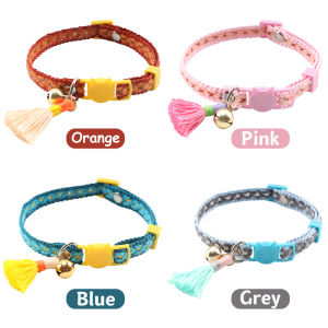 HamshMoc Breakaway Safety Cat Collar with Bell Soft Adjustable Pet Kitten Collars Necklace for Daily Wearing