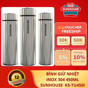 Bình Giữ Nhiệt Sunhouse KS-TU450I (450ml) - 100% Inox 304 Cao Cấp Giữ Nóng Lạnh Bền Bỉ Không Rỉ