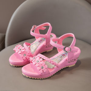 Future seeds sandals for kids girls high wedge heels sandals for kids size 27-35