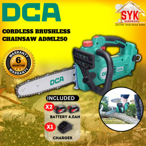 SYK DCA ADML250 Cordless Brushless Chain saw Battery Gardening Power Tools Mesin Gergaji Potong Kayu Bateri