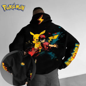 2025 Áo hoodie in họa tiết Pokémon Anime Ash Ketchum sáng tạo cho nam và nữ mùa thu/đông mới Harajuku kích thước lớn áo len xu hướng thường ngày