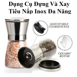 Dụng Cụ Nắp Inox Đa Năng Đựng Và Xay Tiêu