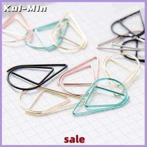 Kui-Min 50ชิ้นโลหะ DROP Shape คลิปกระดาษ Kawaii น่ารักบุ๊คมาร์คคลิปเครื่องเขียน