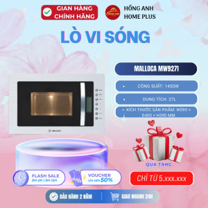 Lò vi sóng Malloca MW927I kính đen phối inox dung tích 27L công suất 1450W thiết kế lắp âm gọn đẹp