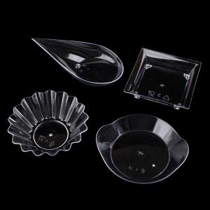 MceHKF 10Pcs Transparent Mini Appetizer Plates Ice Cream Cup Plastic Fruit Candy Cake Jelly Yogurt Mousse Dessert Container Pastry Tool