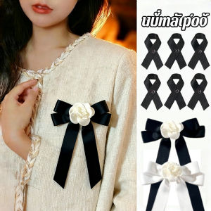 【Wilber】 เข็มกลัดไว้ทุกข์โบว์ดำ ชุบนิเกิลเงา [พร้อมส่ง] เข็มกลัดไว้อาลัย เข็มกลัดโบว์ดำ ริบบิ้นดำ