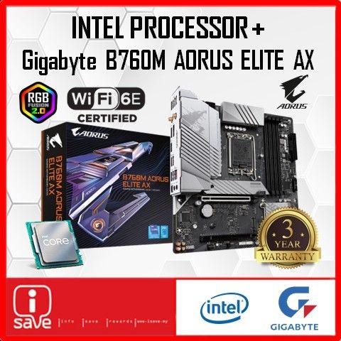 GIGABYTE B760M AORUS ELITE WIFI6E DDR4 Gigabyte B760M Aorus Elite