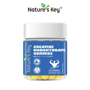 Natures Key Vegan Creatine Monohydrate Gummies 1500mg High Content Explosive Power Fast Recovery Certified Vegetarian Orange Flavor
