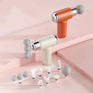 J9YXDU 9 Replaceable Head Mini Handheld Massager Adjustable Speed Compact Size Mini Electric Fascia Massager Deep Tissue Percussion Rechargeable Wireless Electric Massager Home Fitness