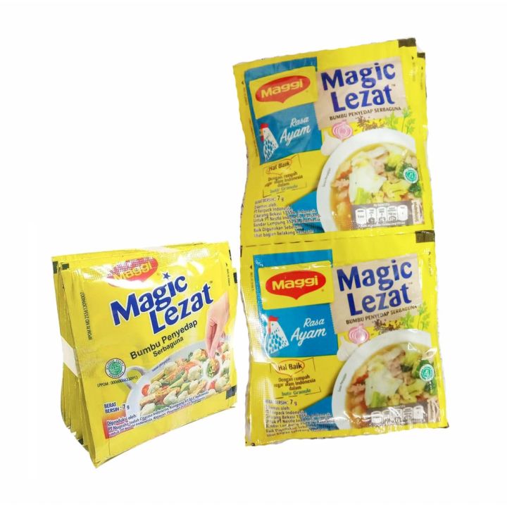 Magic Lezat Maggi Bumbu Penyedap Rasa Sapi Ayam Serbaguna 7G 1 Renceng Isi 12 Sachet