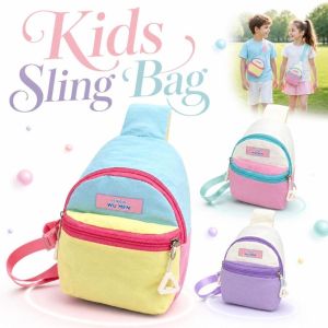 DOWNA Lightweight Kids Sling Bag Nylon Adjustable Crossbody Sling Pack Casual Wear-resistant Children Chest Backpack Kids-outdoor