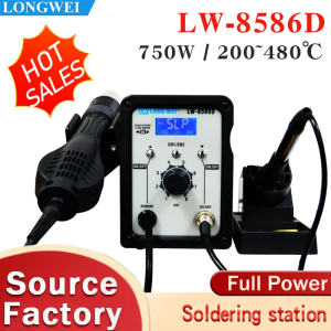 Digital Soldering station/Rework Station soldering iron set 60W 750W 100~480℃ temperature control ESD for phone PCB IC SMD BGA soldering