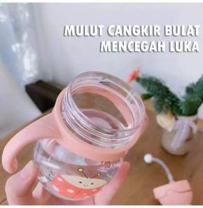 [Mei Chen] Botol Minum Anak Anti Sedak Sedotan Anti Bocor Anti Kembung Botol Belajar Minum Anak Karakter Hewan Tutup Clip Import
